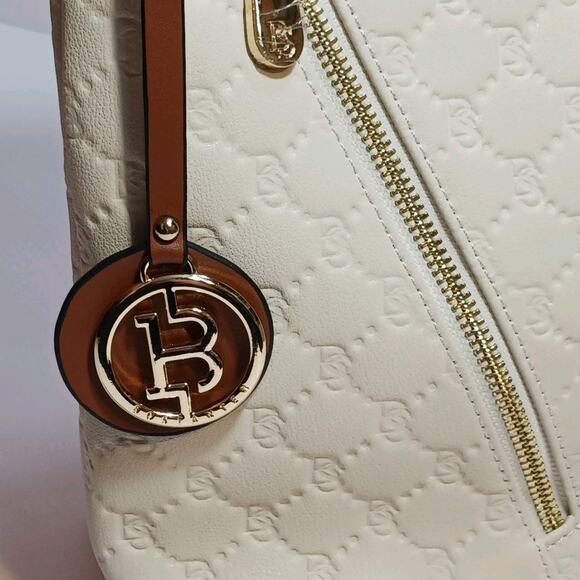 Bostanten Hobo Handbag Shoulder Tote Cream And Brown Gold Accents EUC - Picture 8 of 12